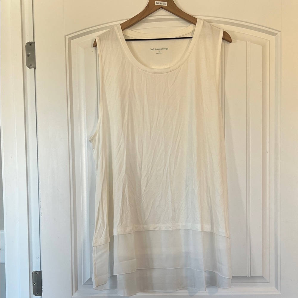Soft Surroundings Ivory Sleeveless Tank Tunic Top 3X